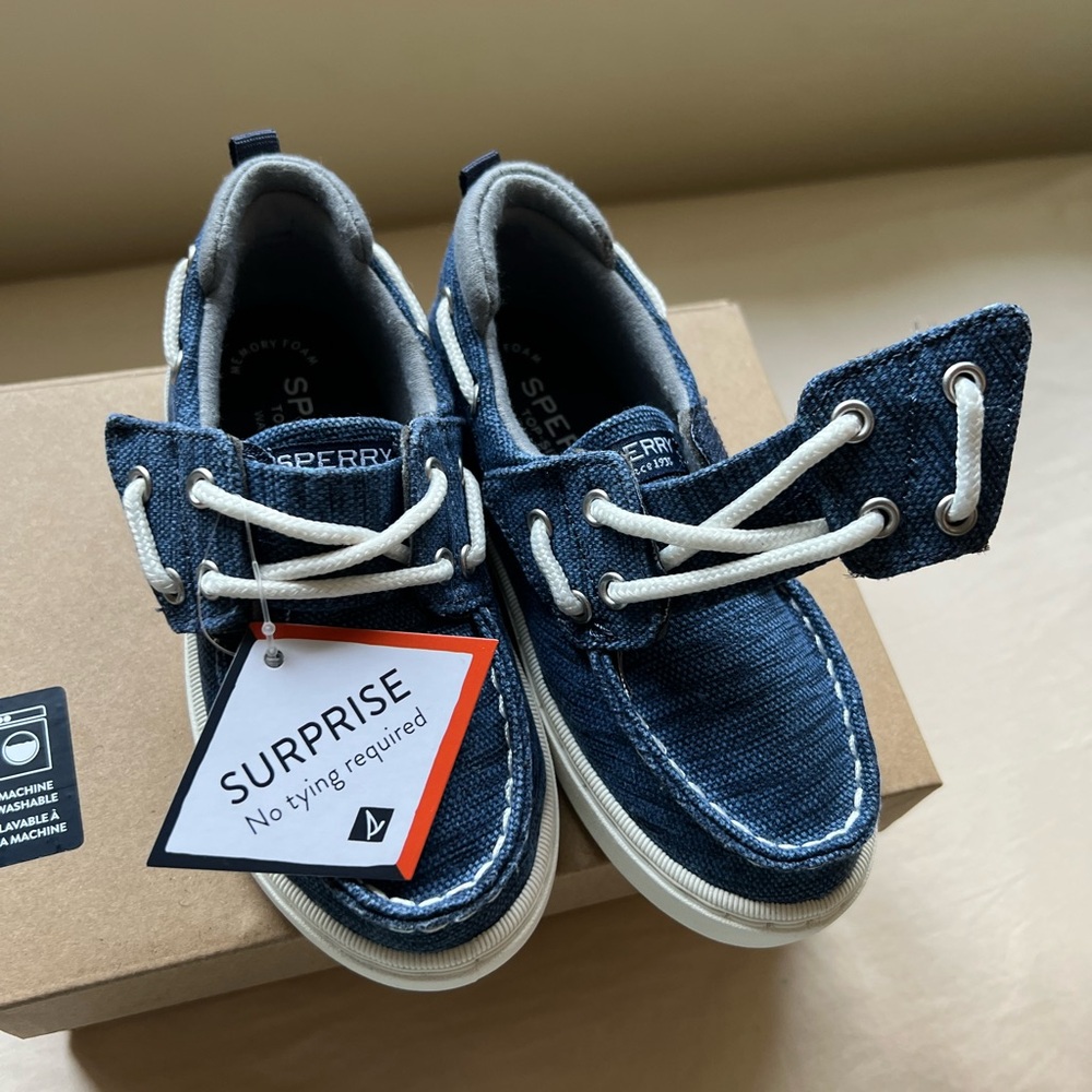 NEW Sperry Sea Ketch Jr Washable Shoe - Navy Size 9